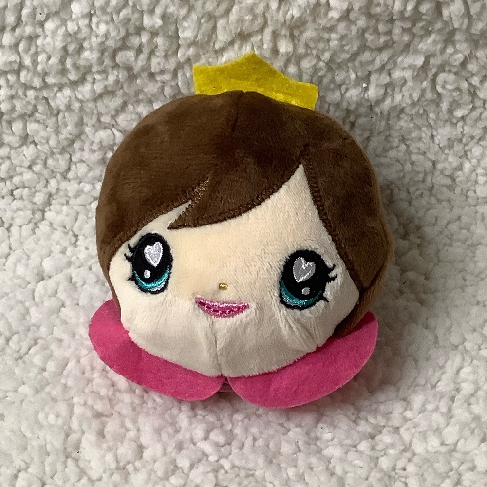 Soft n Slo Squishies Fuzzeez Princess Round Plush Stuffed Ball Embroidered Eyes